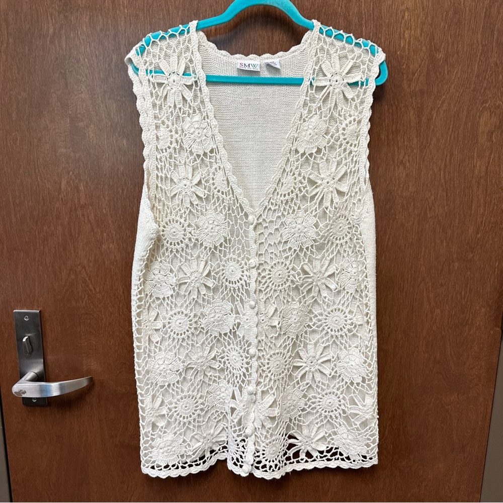 Style My Way vintage crochet sweater vest - women’s large
